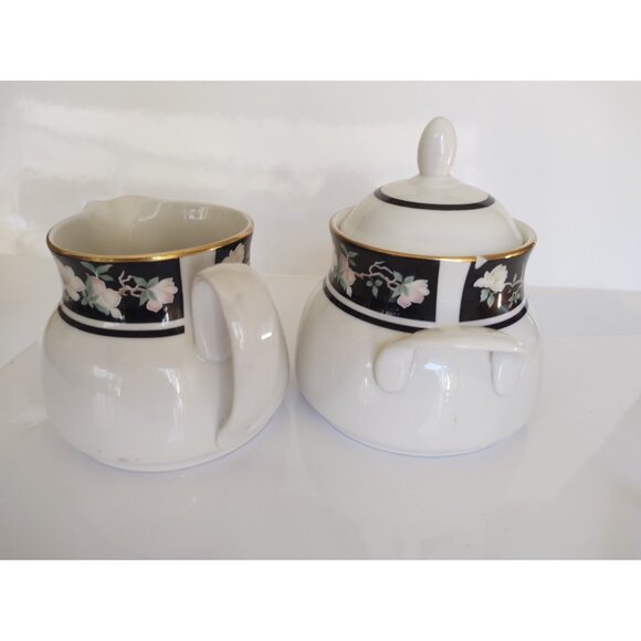 Royal Doulton Creamer & Sugar Bowl Set Vogue Collection Intrigue 1984 - Picture 15 of 15